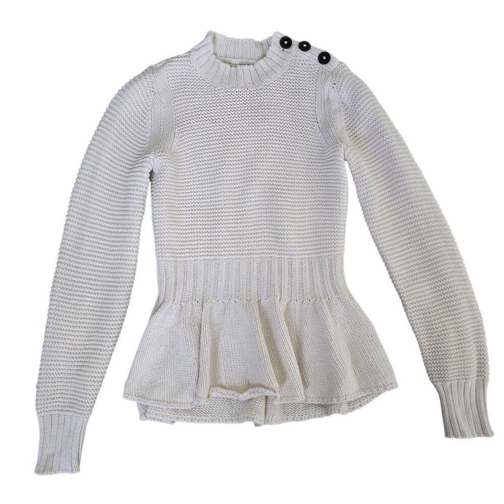 La Vie by Rebecca Taylor Sweater Women's Small Ivory Knit Pelpum Chalk Gorpcore - Picture 2 of 7